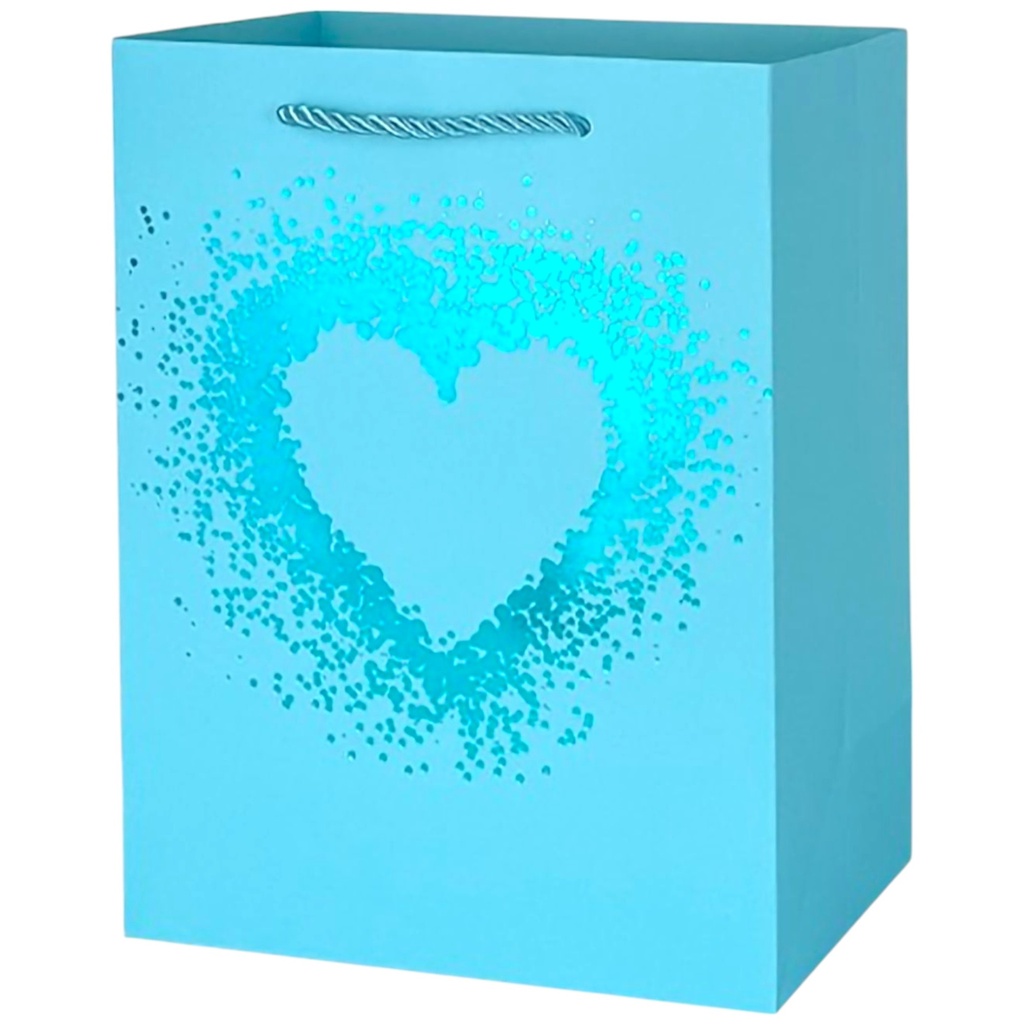 Glitter Heart Jumbo Gift Bag Blue