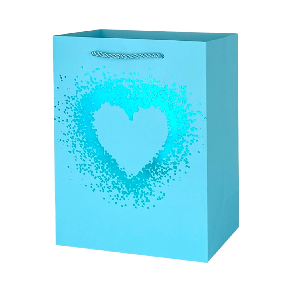 Glitter Heart Large Gift Bag Blue