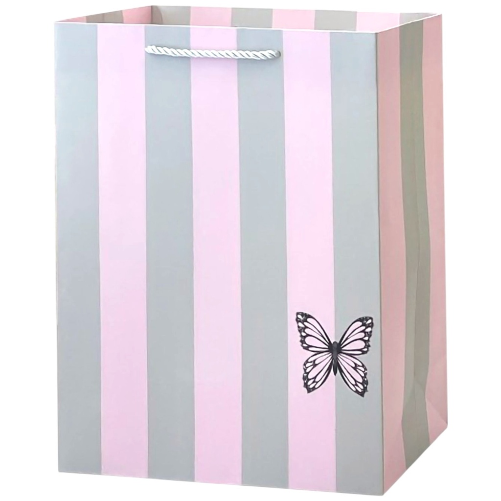 Stripe Butterfly Jumbo Gift Bag Pink