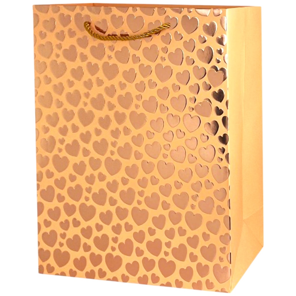 Polka Dot Jumbo Gift Bag - Rose Gold Heart