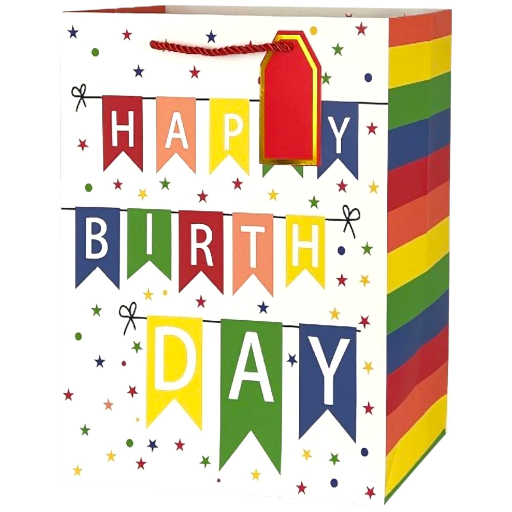 Rainbow Party Jumbo Gift Bag Happy Birthday