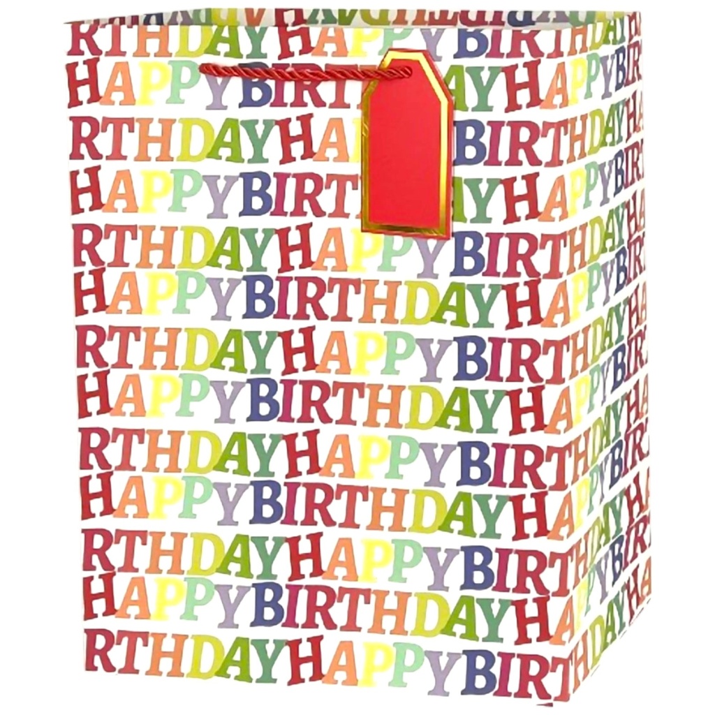 Rainbow Party Jumbo Gift Bag HBD
