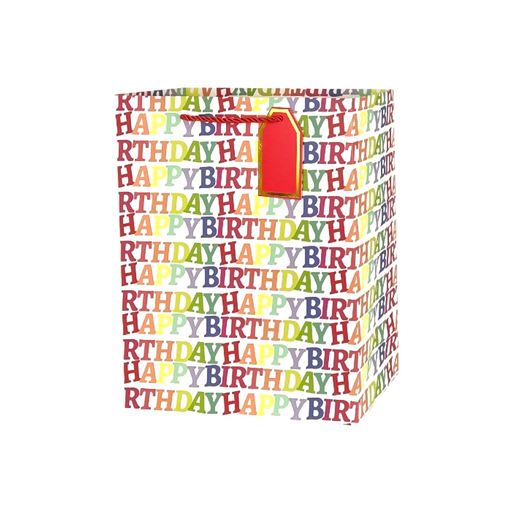 Rainbow Party Medium Gift Bag HBD