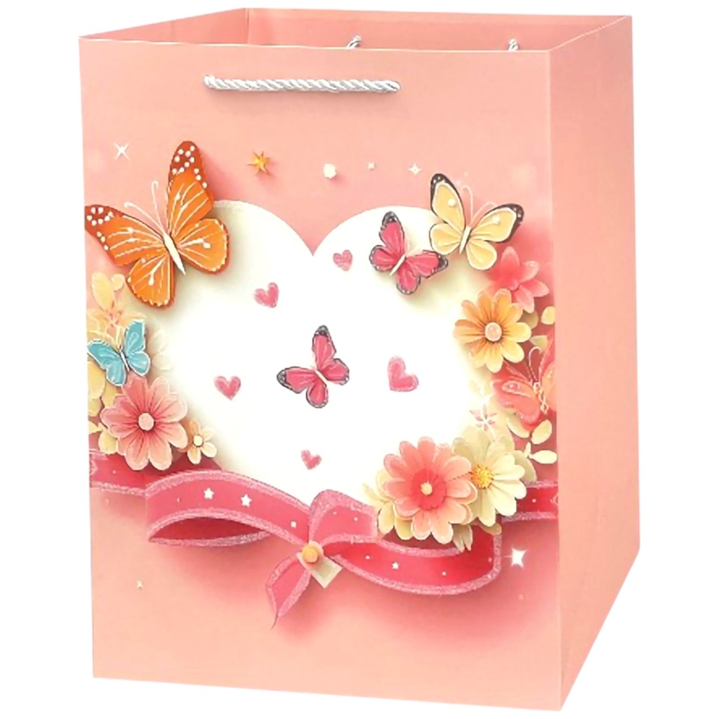 Heart of Fun Jumbo Gift Bag Pink Ribbon