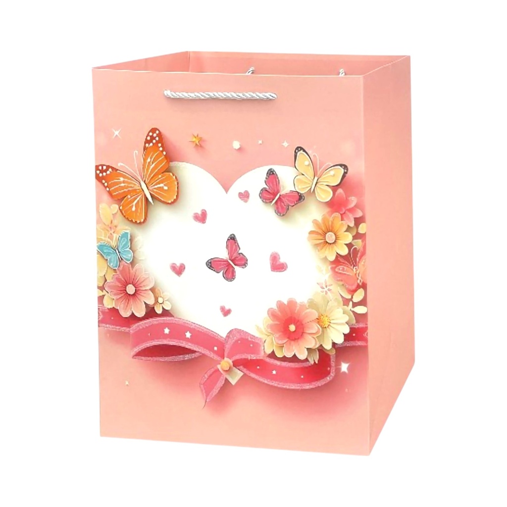Heart Of Fun Large Gift Bag Pink Ribbon