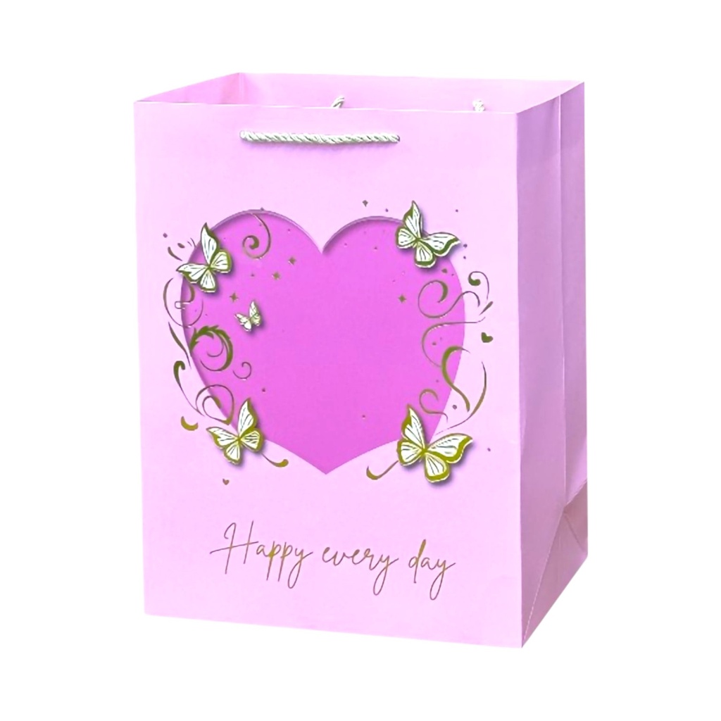 BTFLY With Heart Large Gift Bag Pink
