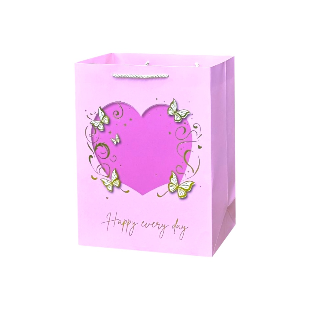 BTFLY With Heart Medium Gift Bag Pink