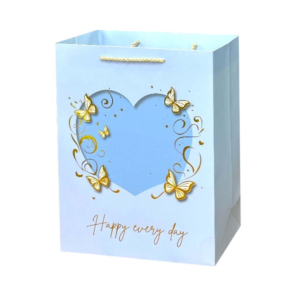 BTFLY With Heart Large Gift Bag Light Blue