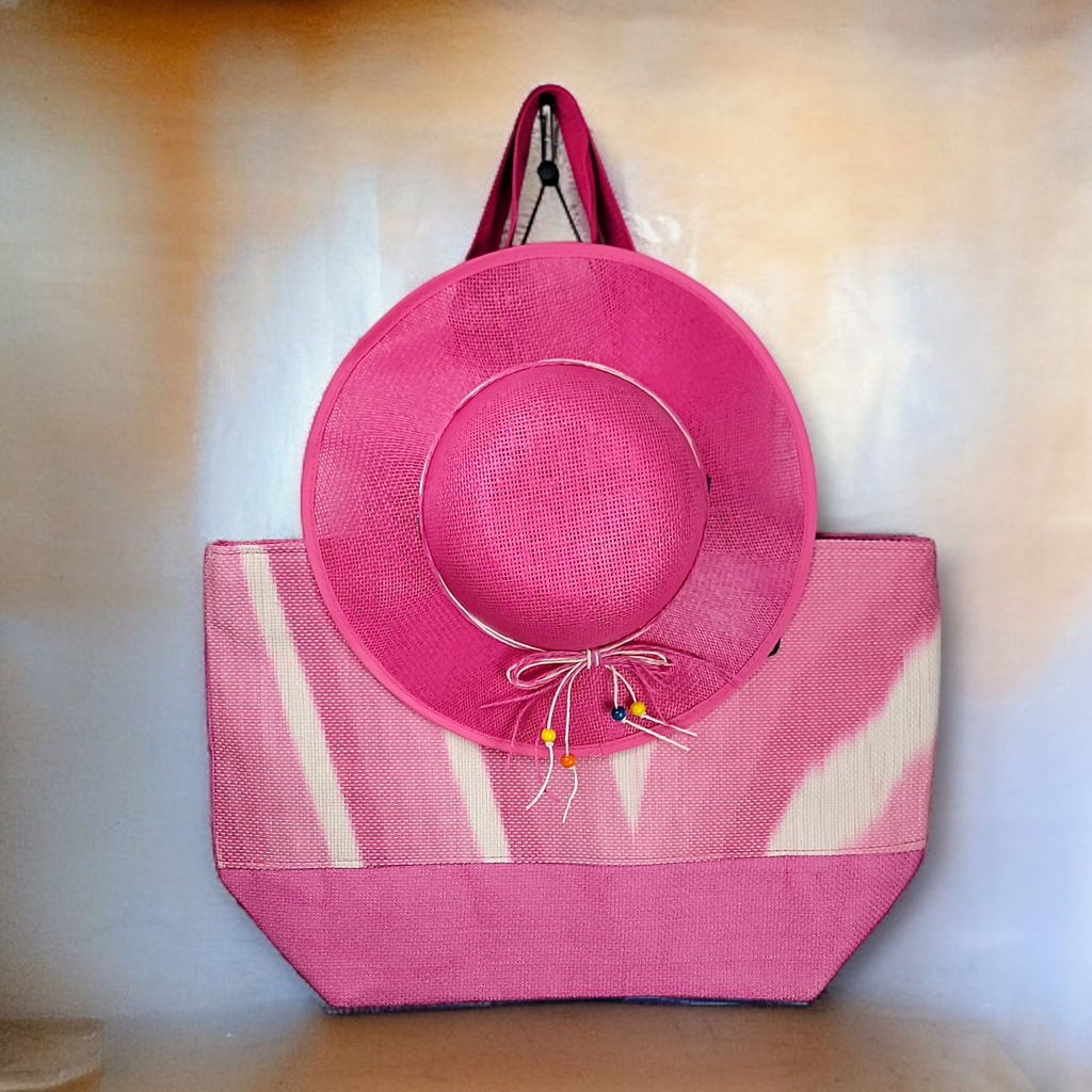 Pink Summer Fun Large Bag with Matching Hat