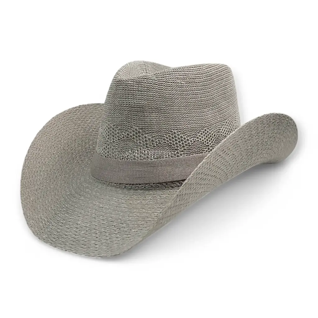 Grey Fabric Cowboy Hat