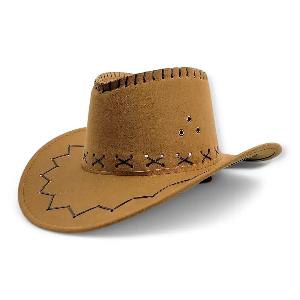Light Brown Cowboy Hat with Lace