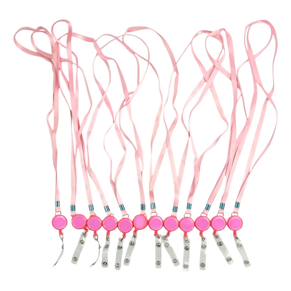 Retractable Lanyard Pink