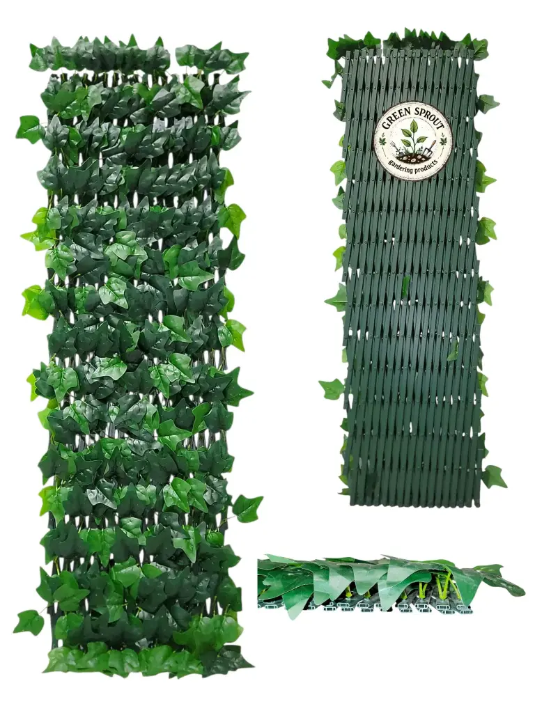 Durable PVC EXPANDABLE TRELLIS 36 in x 72 in ivy leaves (fence)