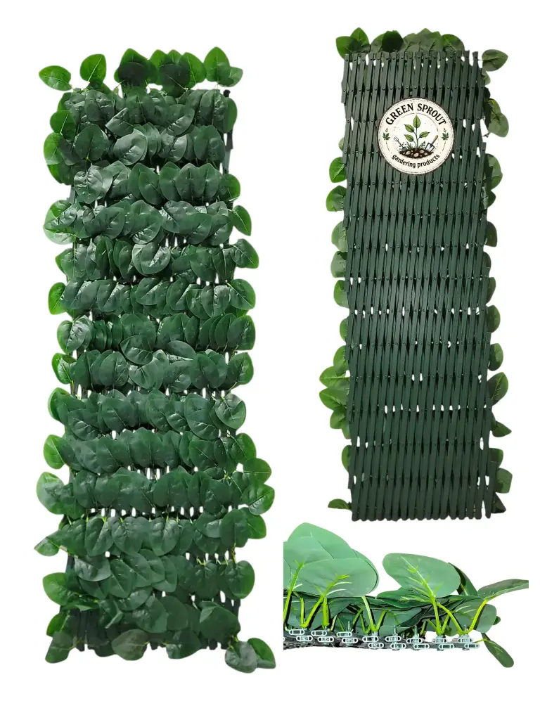 Durable PVC EXPANDABLE TRELLIS 36 in x 72 in buxus leaves (fence)