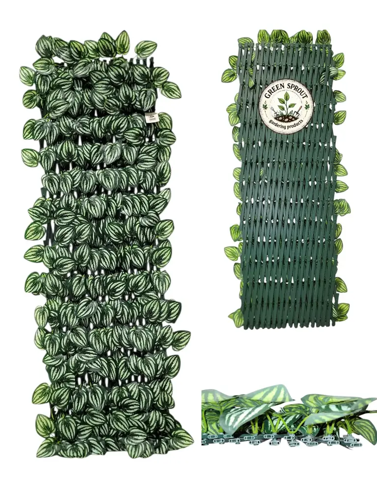 Durable PVC EXPANDABLE TRELLIS 36 in x 72 in Watermelon Peperomia (fence)
