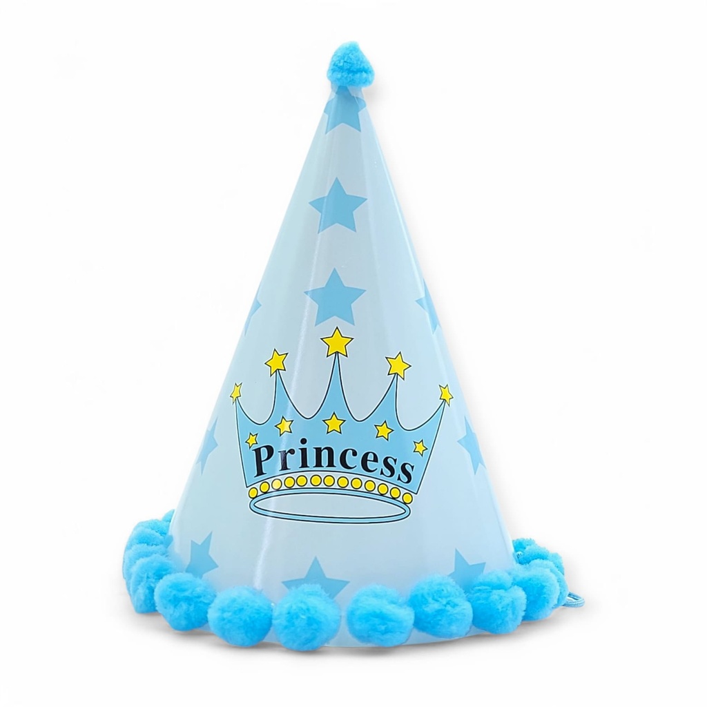  Large HBD Hat Princess Star Crown Blue