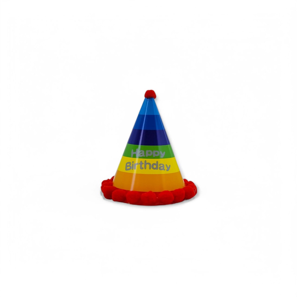  Pompom HBD Hat Rainbow