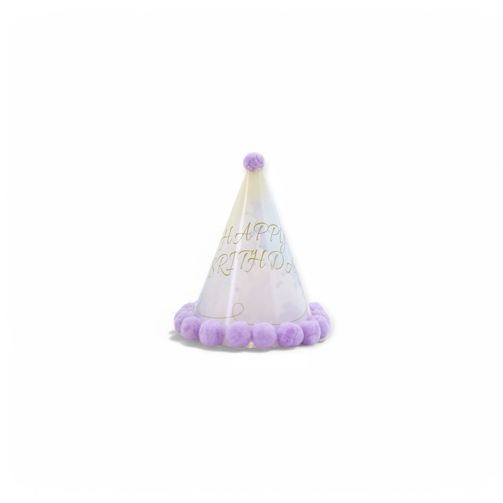 Pompom HBD Hat Purple 