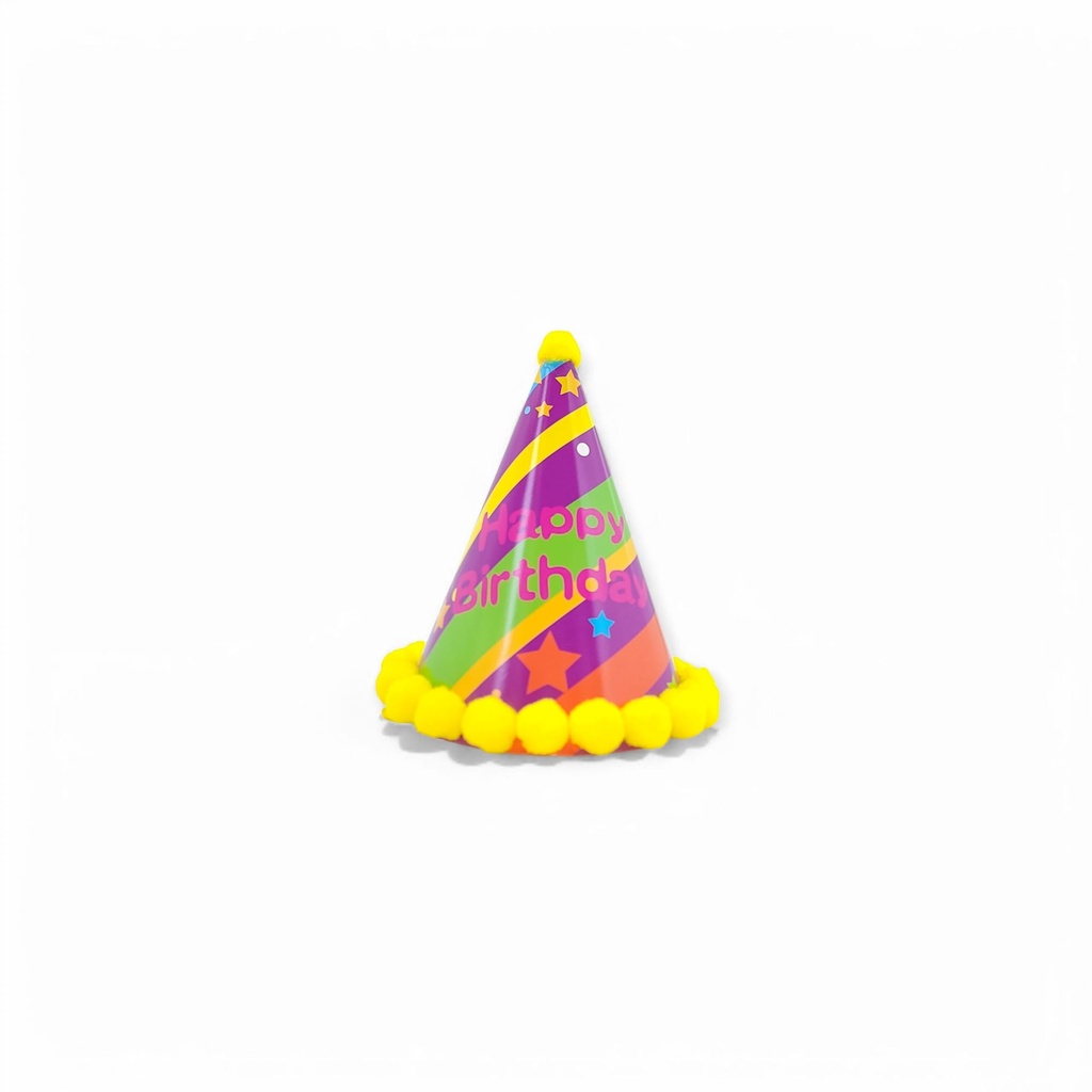 Pompom HBD Hat w/ Multiple Colours