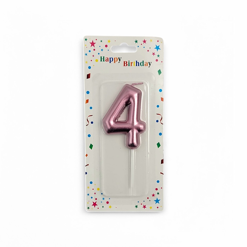 Large Hot Rose Gold Number Candle 4