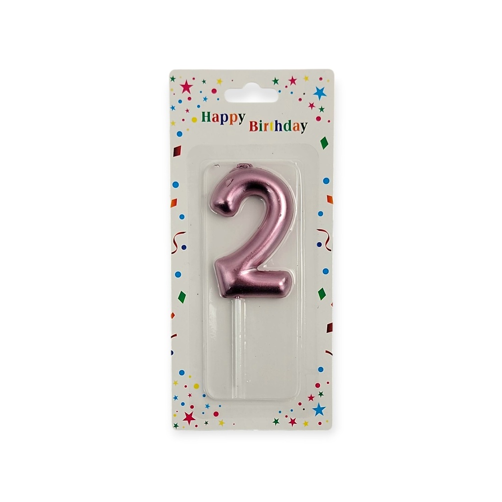 Large Hot Rose Gold Number Candle 2
