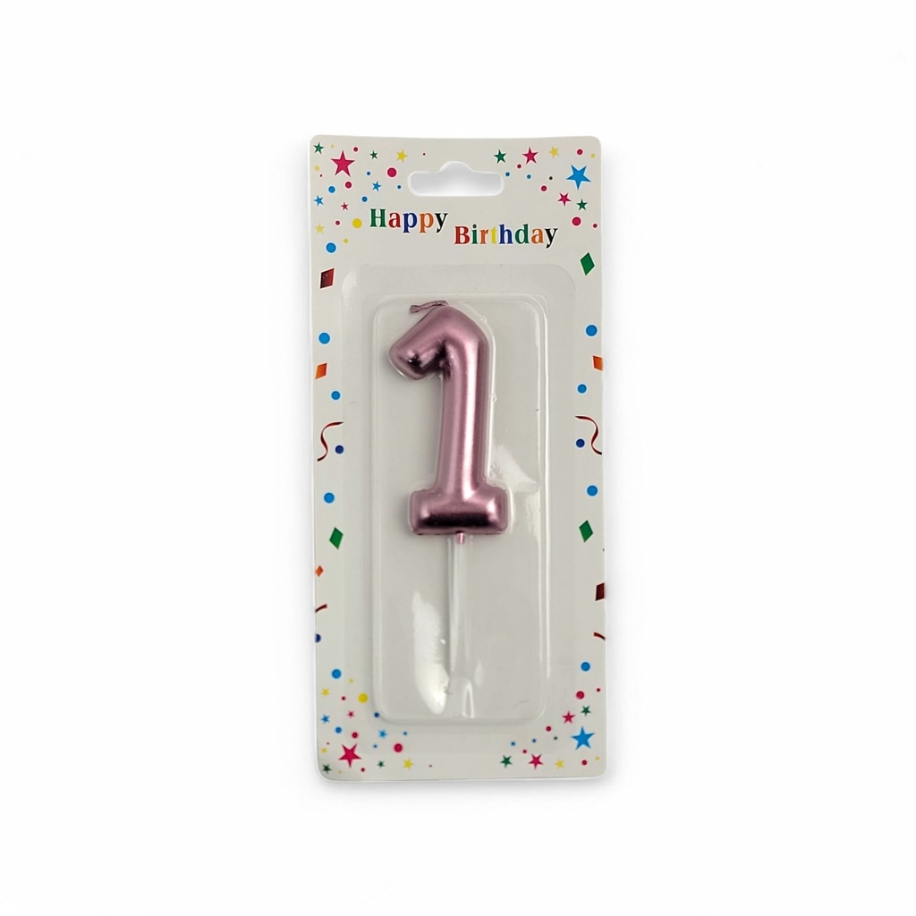 Large Hot Rose Gold Number Candle 1