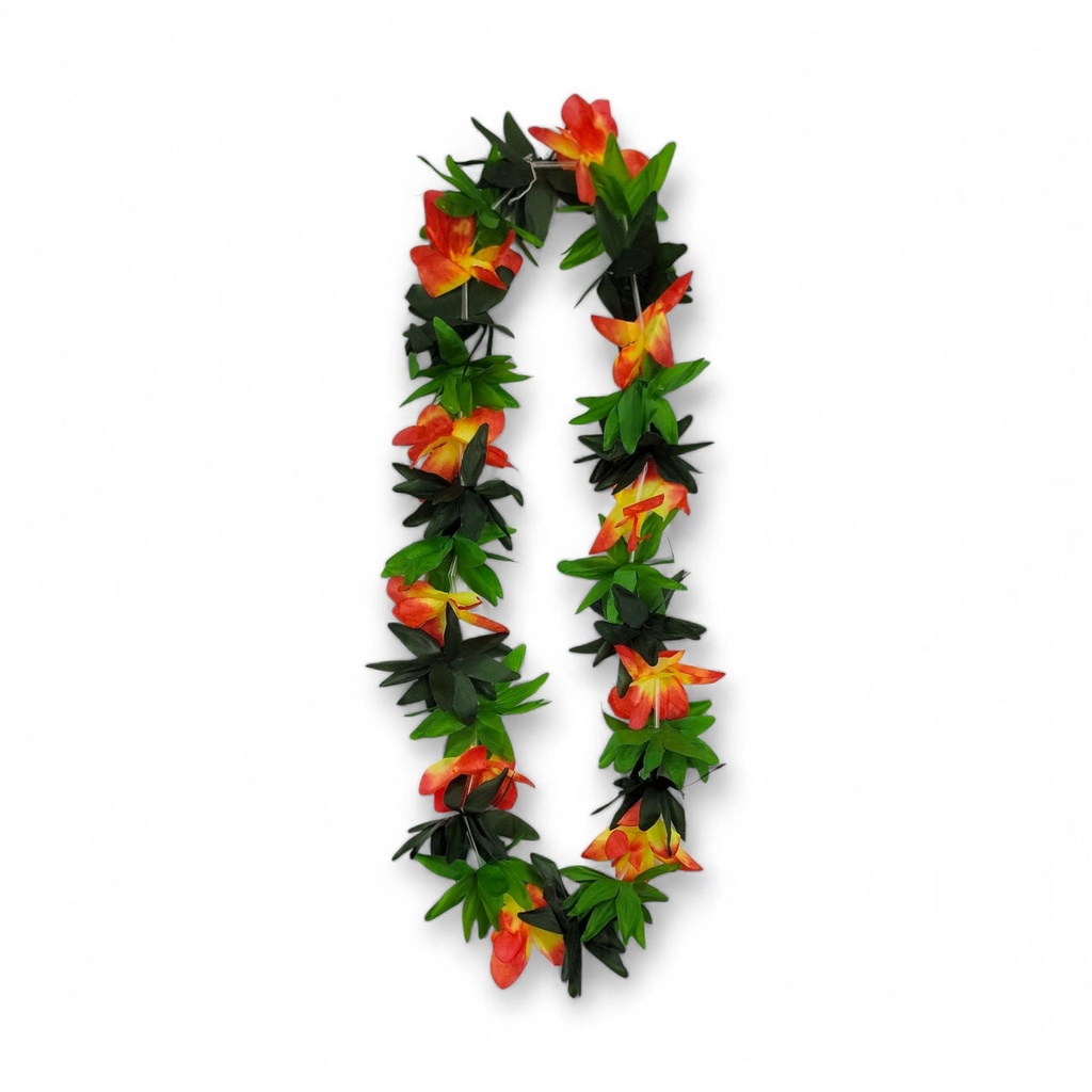 Luau Flower Lei – 36 in, Summer Fest orange