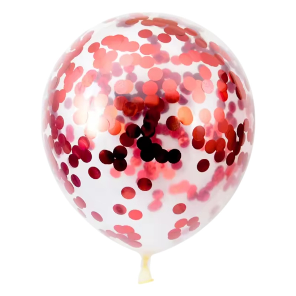 12in Confetti Latex Balloons 15 PCS Red