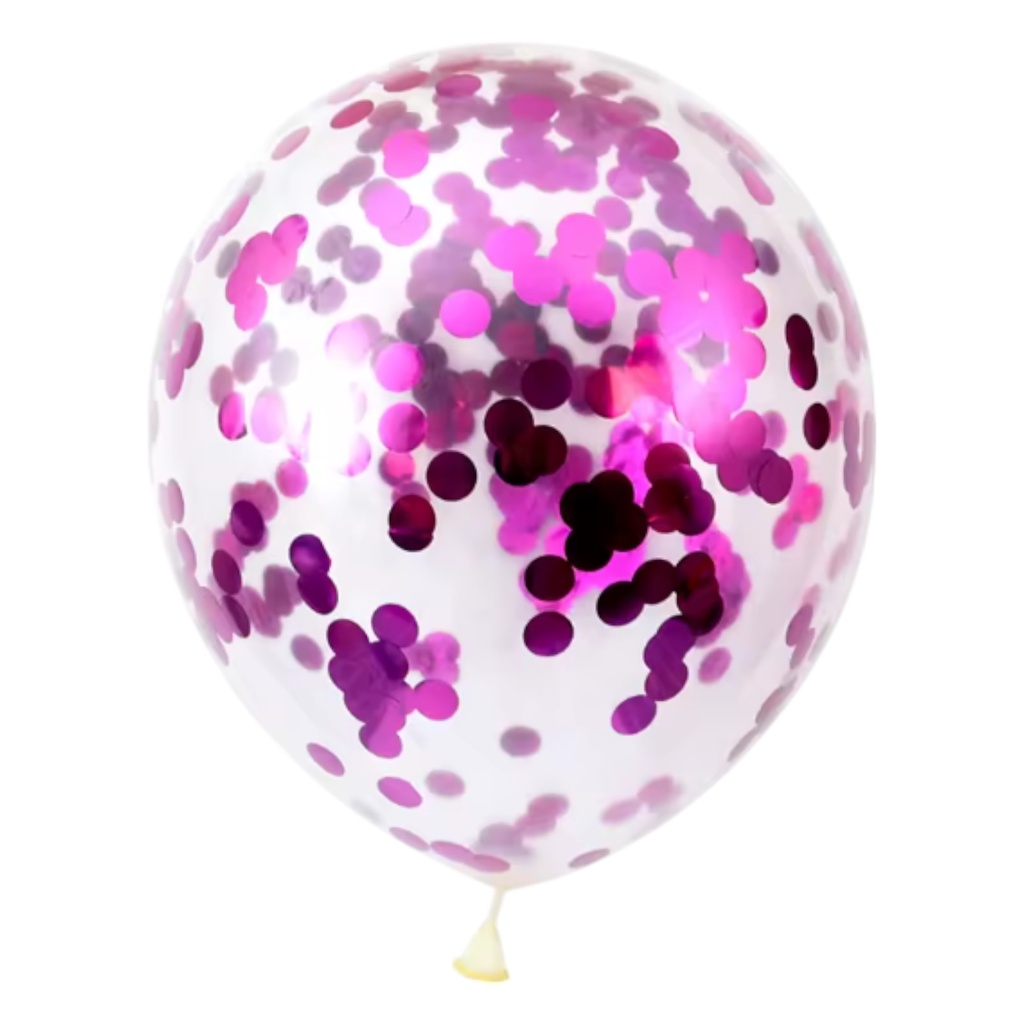 12" Confetti Latex Balloons 15 pcs Pink