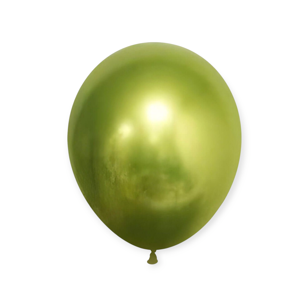 12in Chrome Latex Balloons 10 PCS Green