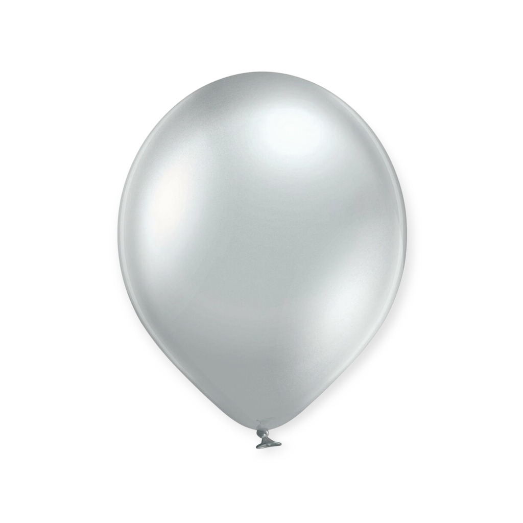 12" Chrome Latex Balloons 10 pcs Silver