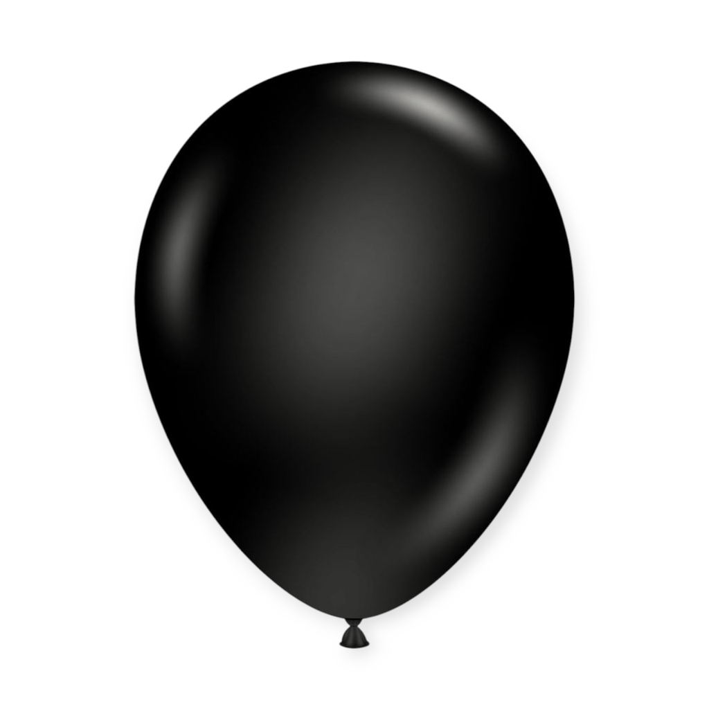 12" Solid Colour Latex Balloons 15 pcs Black