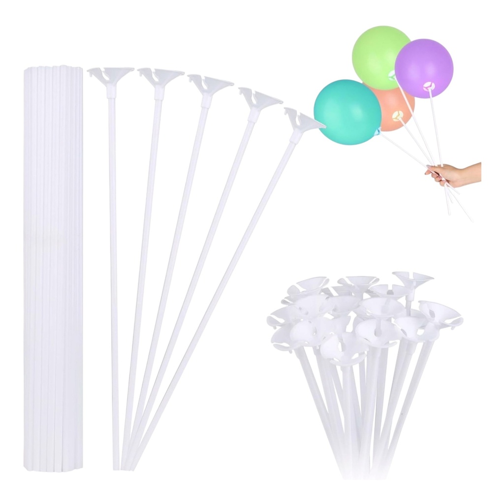 Balloon Sticks w/Cups 18" 15pcs