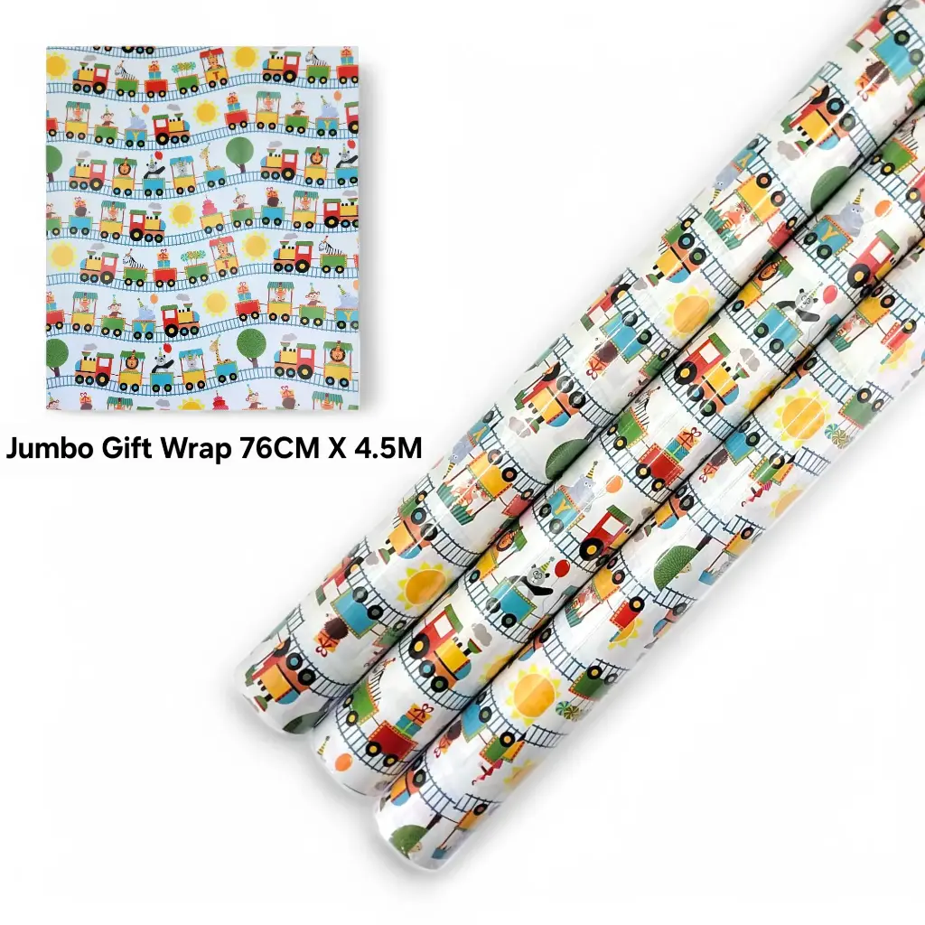 Jumbo Gift Wrapping Paper Train 76CM*4.5M (2.49 ft × 14.76 ft)