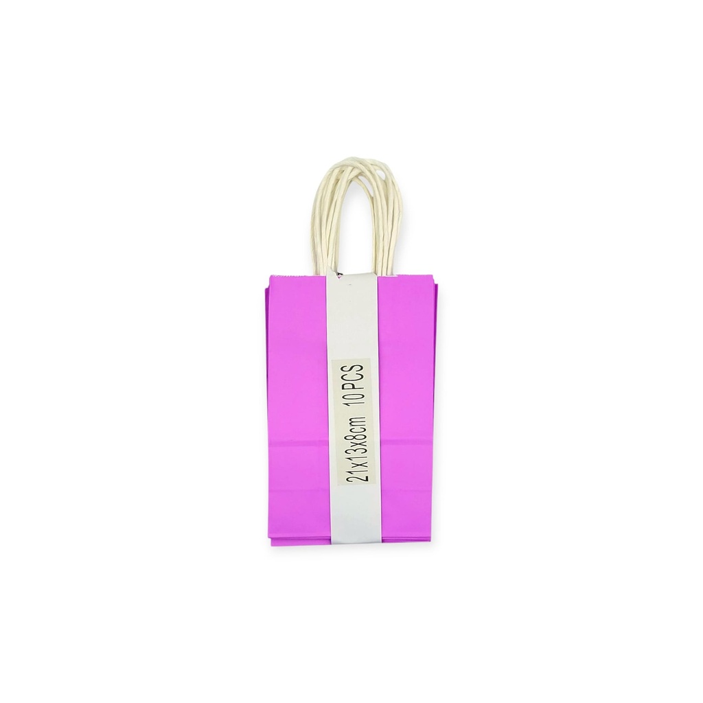 10 pcs Craft Paper Gift Bag Lavender (21*13*8cm/ 8.27 × 5.12 × 3.15 in)