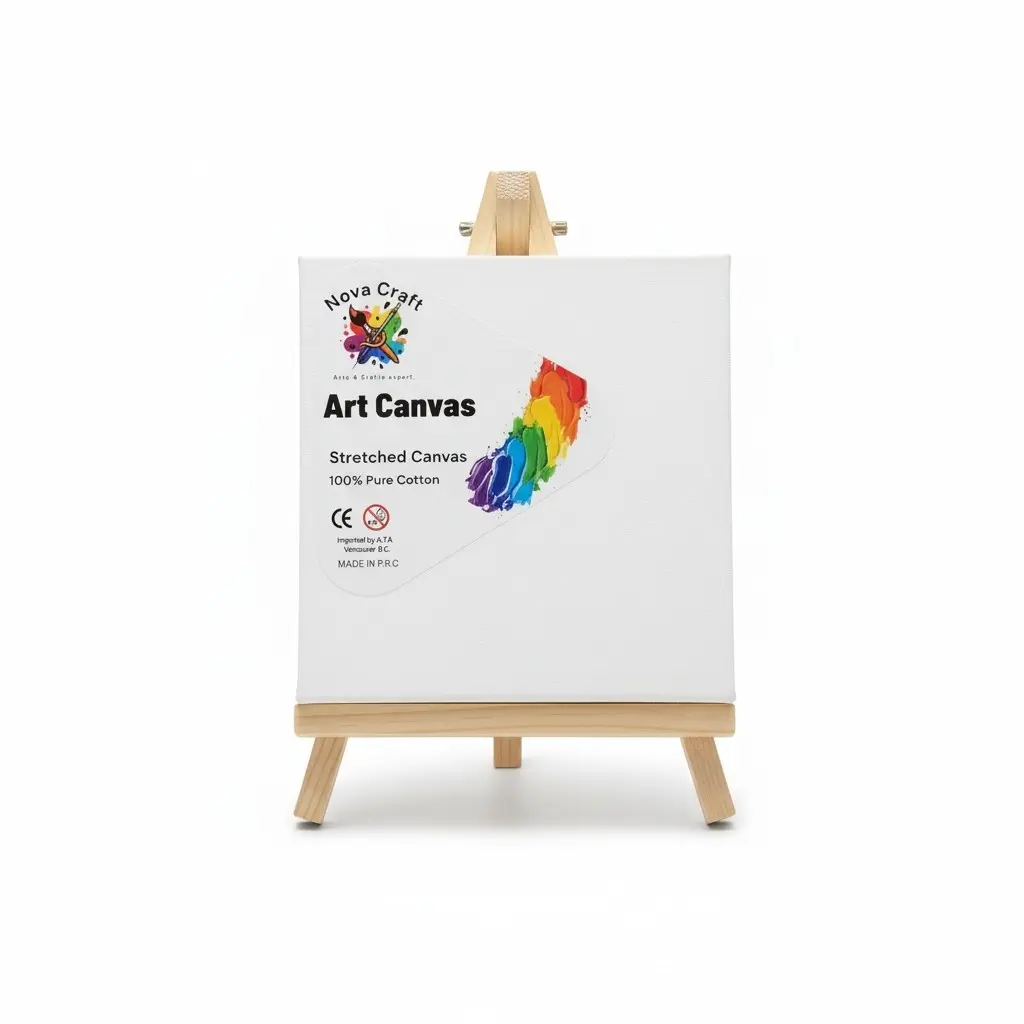 Stretch Artist Canvas: (15X20cm) on Wooden Easel in PDQ