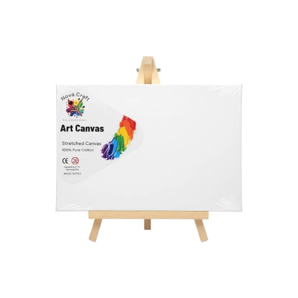 Stretch Artist Canvas: (20X30cm) on Wooden Easel in PDQ