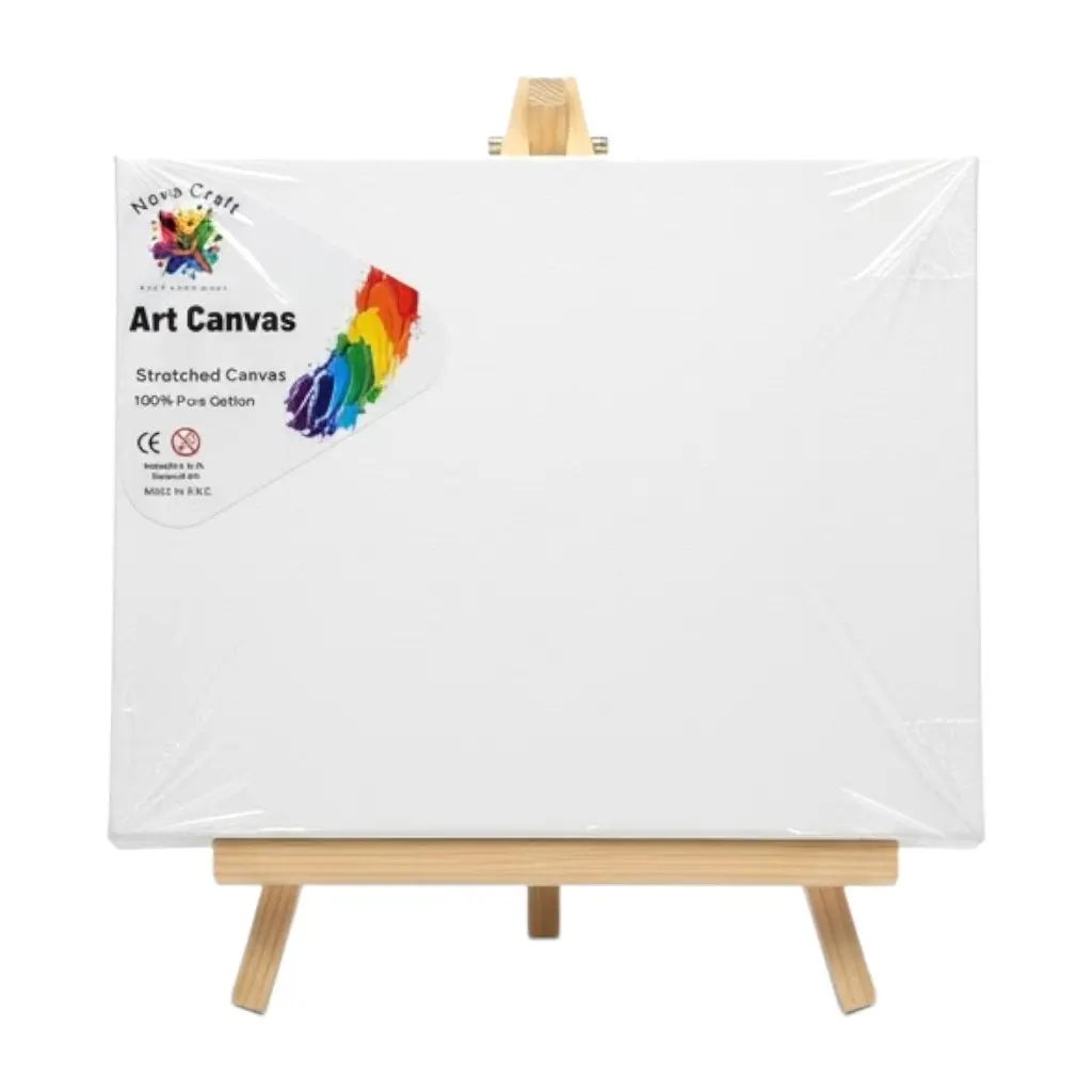 Stretch Artist Canvas: (30X40cm) on Wooden Easel in PDQ
