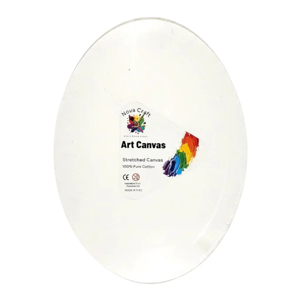 Stretch Artist Canvas: oval 20X40cm Triple-Primed Back-Stapled