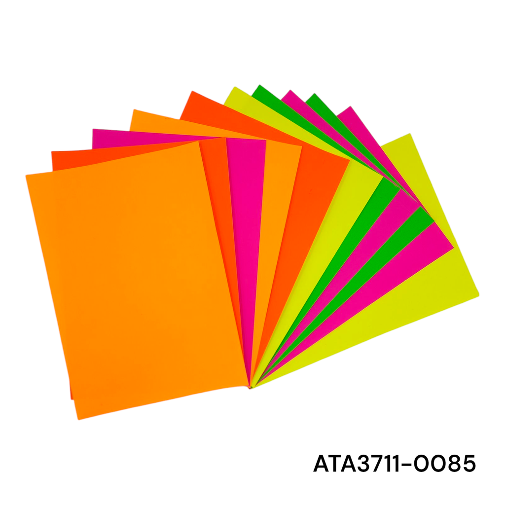 10 pcs Multicolour Neon Craft Paper 21×29.7cm