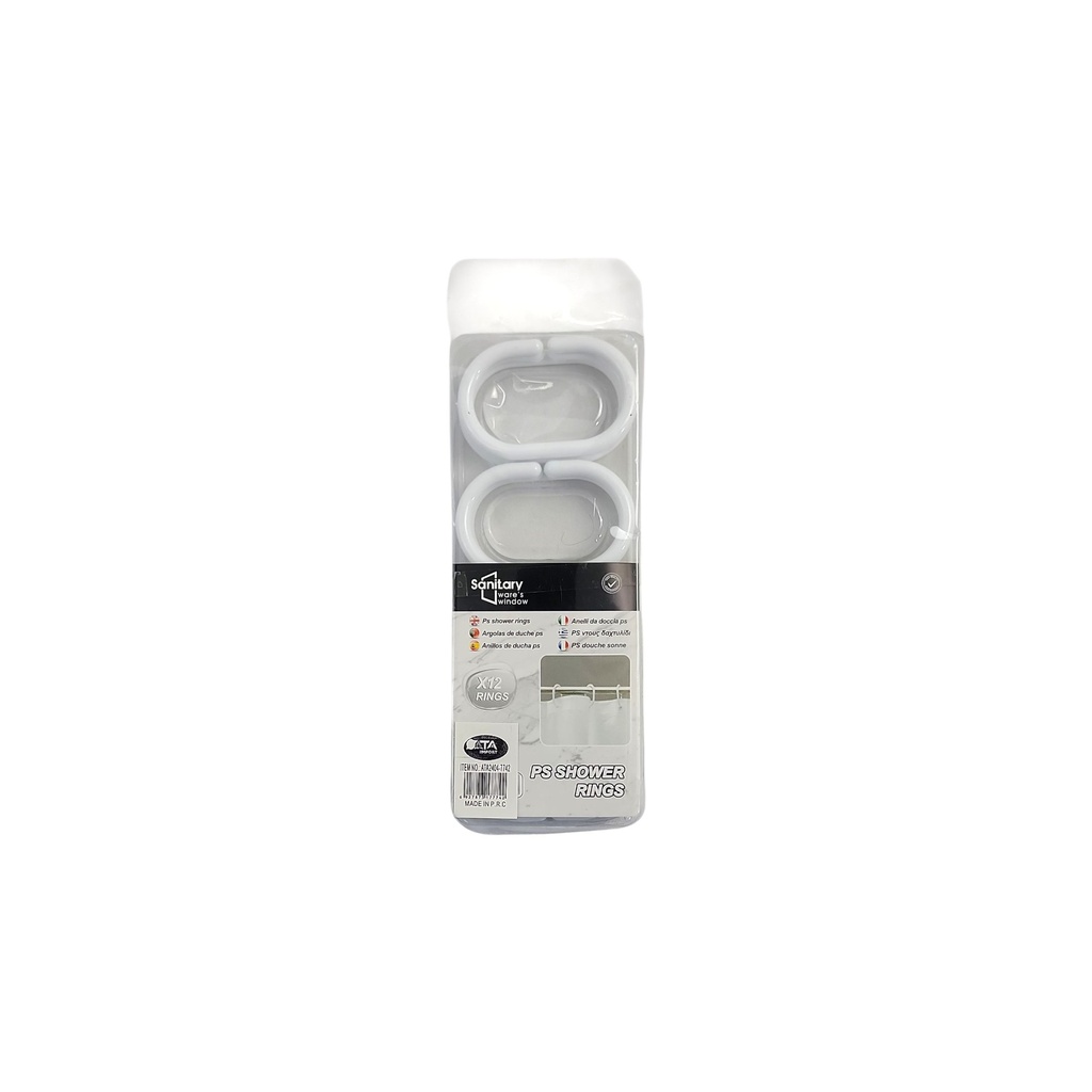 12 pcs Plastic Shower Hook White