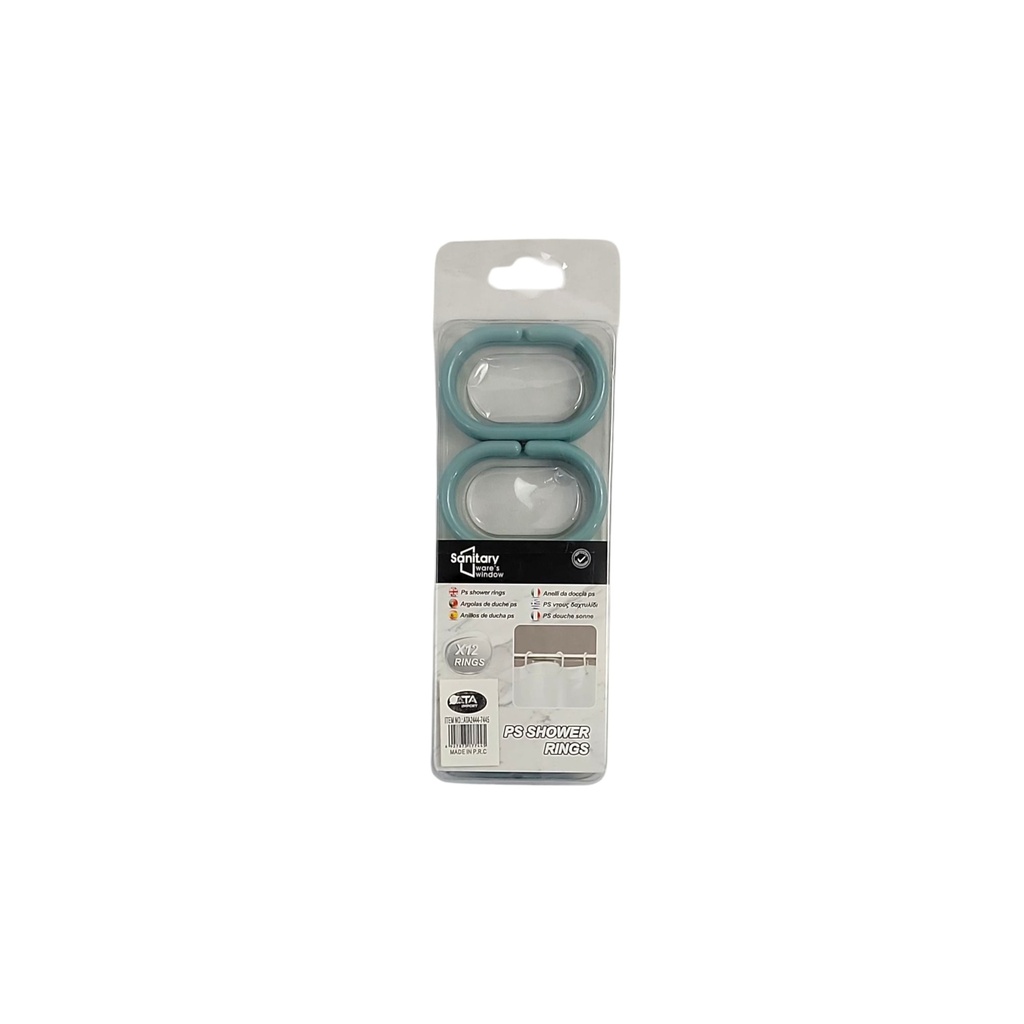 12 pcs Plastic Shower Hook Light Blue