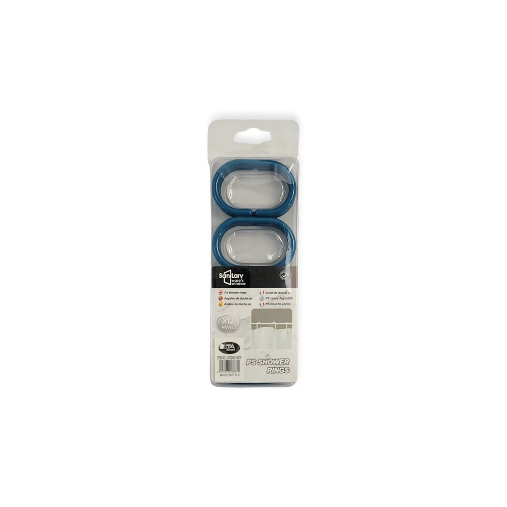 12 pcs Plastic Shower Hook Teal