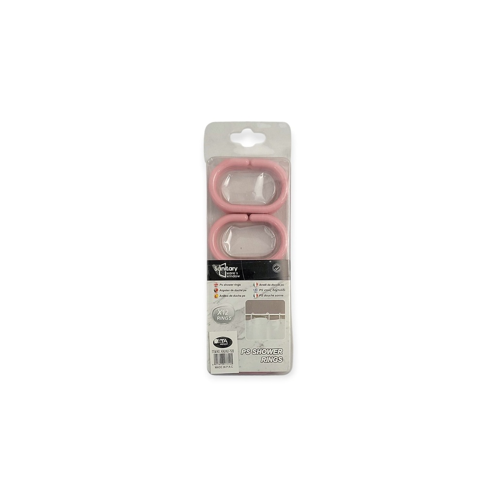 12 pcs Plastic Shower Hook Pink
