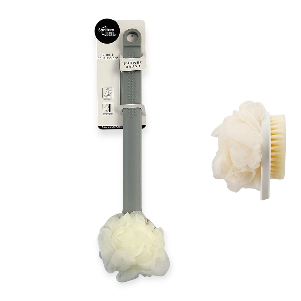Two In One Body Scrubber Light Grey