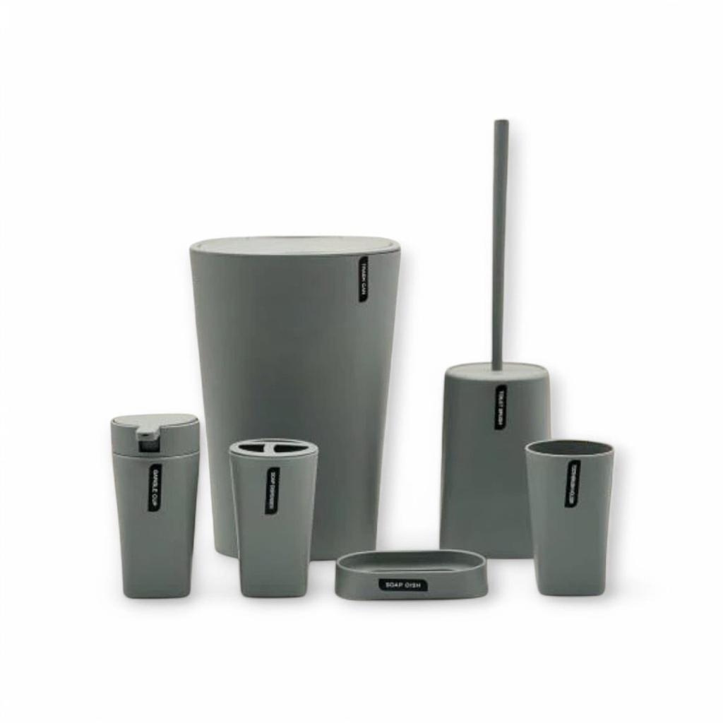 6 pcs Bathroom Set European Style Grey