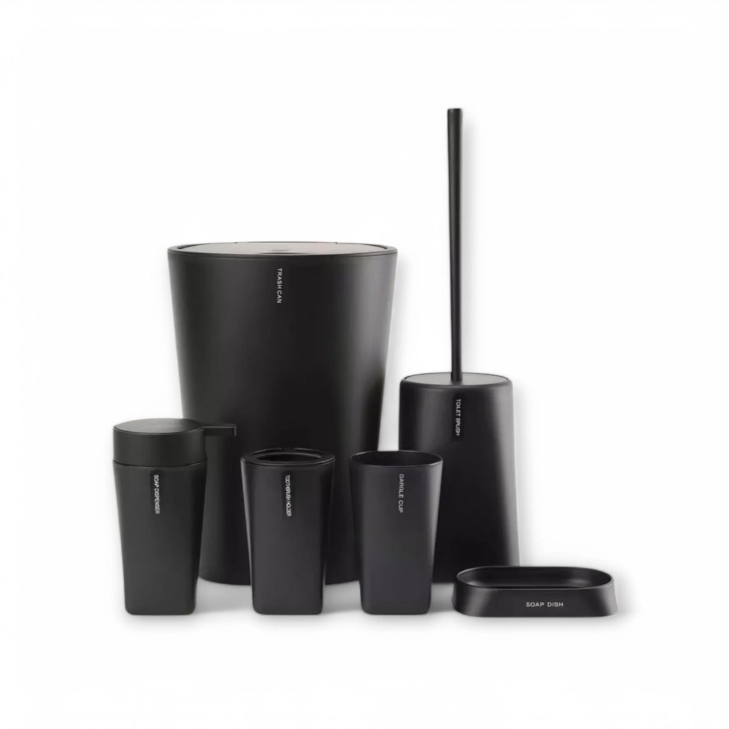6pcs Bathroom Set European Style Black