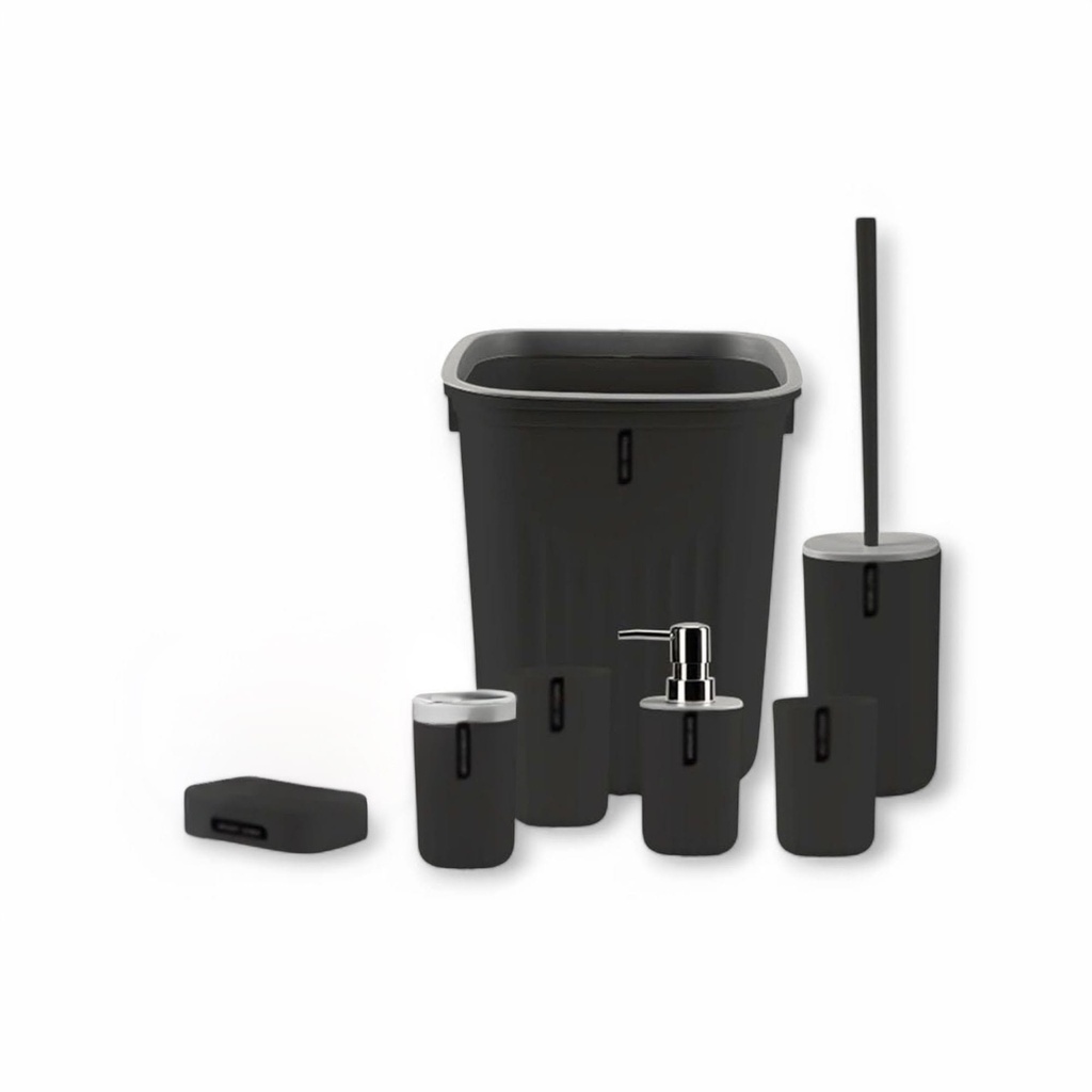 7 pcs Bathroom Set Seren Black