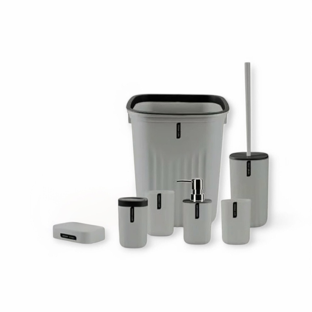 7 pcs Bathroom Set Seren Light Grey