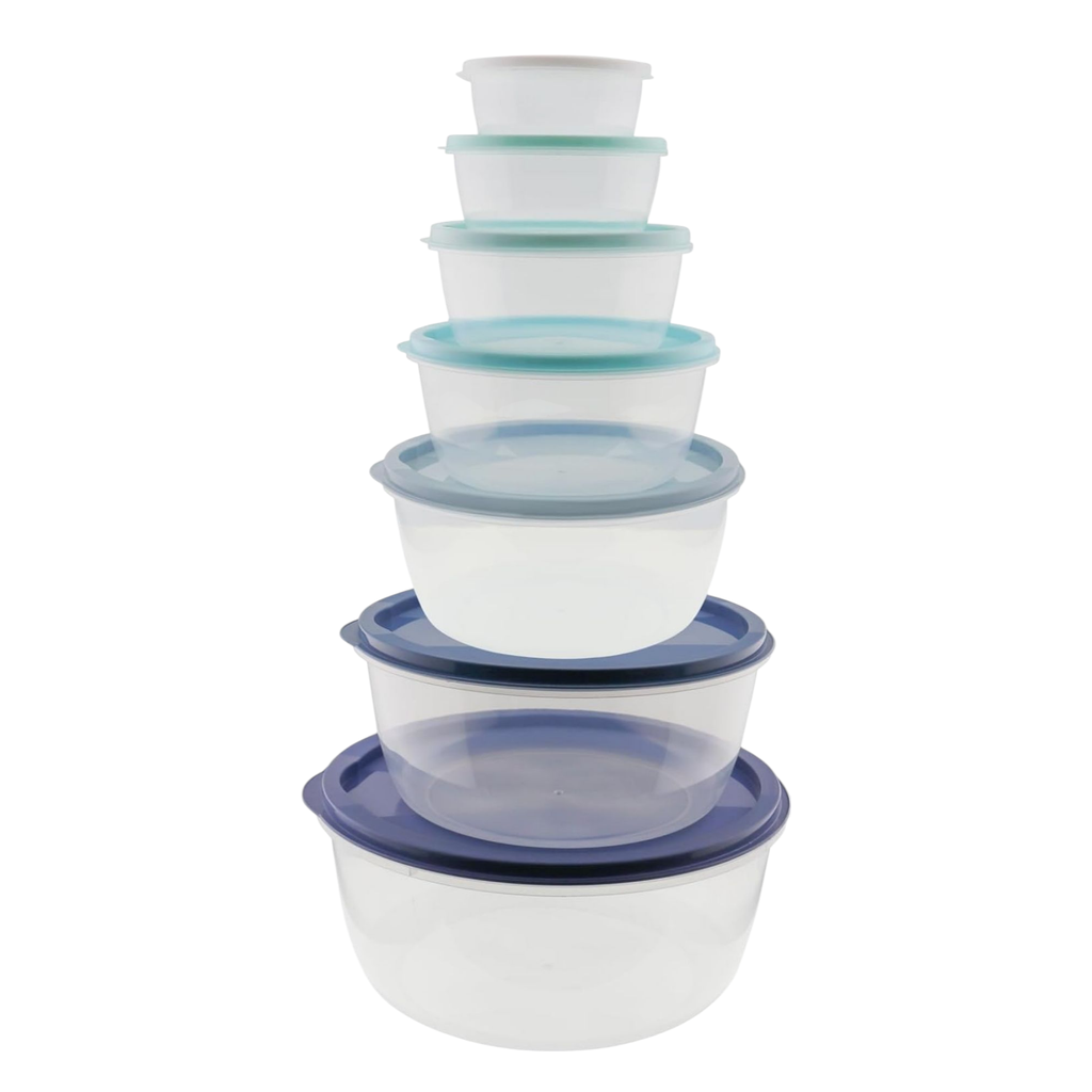 Dark Blue 7pcs Cercle Plastic lunch containers BPA free